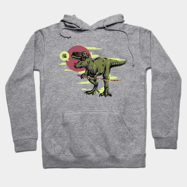 Shaolin Dinosaur Samurai Hoodie by Animox